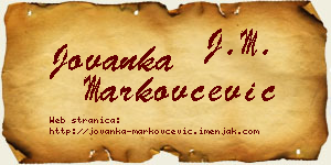 Jovanka Markovčević vizit kartica